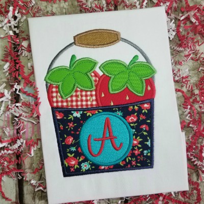 strawberry pale mono applique